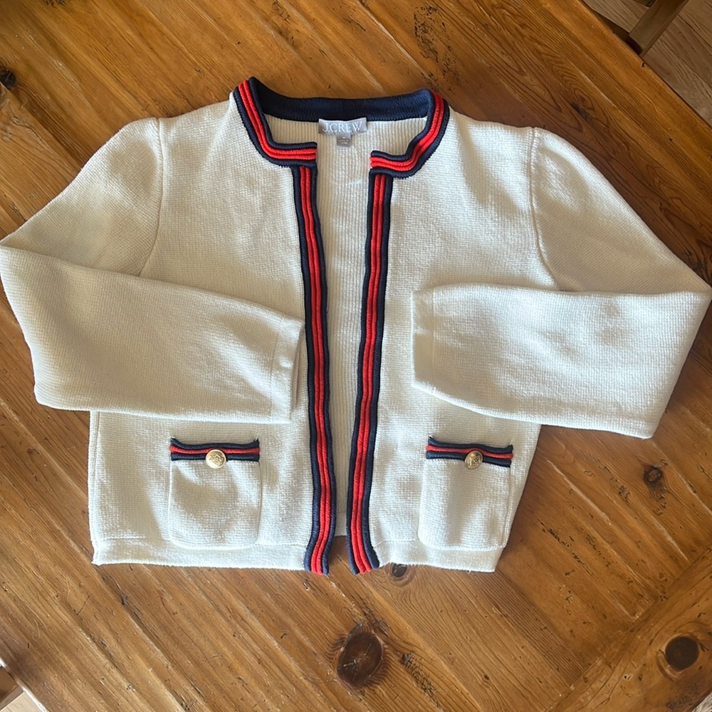 J Crew Emilie lady sweater jacket M